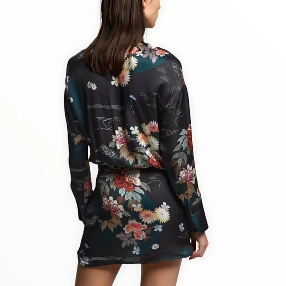 ZARA | Black | PRINTED MINI DRESS - Picture 7 of 9